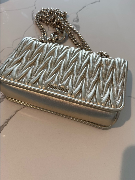 Miu Miu Handbags - Miu Miu Gold Quilted Leather Shoulder Bag